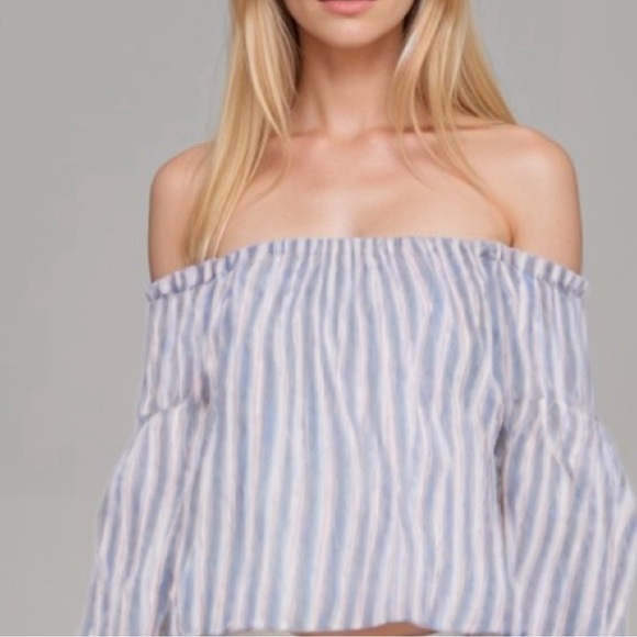 NWT Ariella striped bell sleeve boho off shoulder top ❤️ - Picture 1 of 6